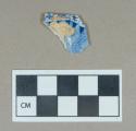 Ceramic, refined earthenware rim sherd, blue transfer print