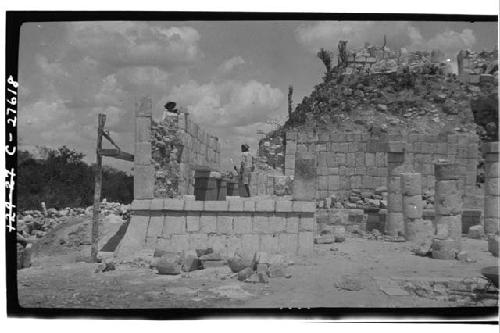 Temple of Wall Panels during repair looking east