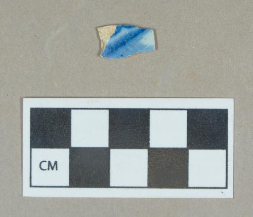 Ceramic, pearlware body sherd, blue transfer print