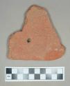 Ceramic/architectural, roof tile fragment with nail hole