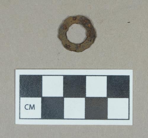 Metal, corroded split lock washer