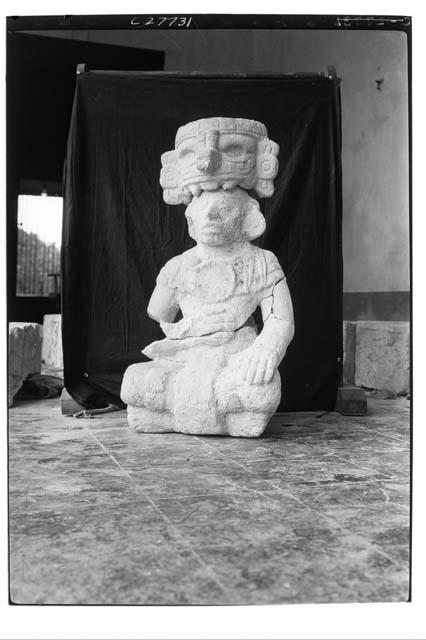 Large seated "Buddha" from the Temple of Warriors