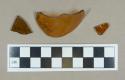 Glass, amber curved body fragments