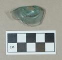 Glass, aqua bottle kick-up/base fragment