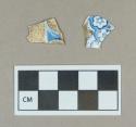 Ceramic, refined earthenware body sherds, blue transfer print