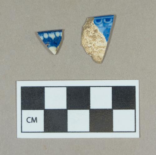 Ceramic, pearlware rim sherds, blue transfer print