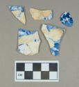 Ceramic, pearlware body sherds with blue transfer print