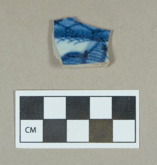 Ceramic, blue painted Chinese porcelain base sherd