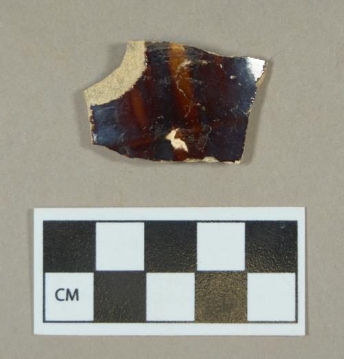 Ceramic, Rockingham-ware body sherd on stoneware?