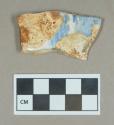 Ceramic, pearlware base sherd, blue transfer print