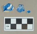 Ceramic, refined earthenware body sherds, blue transfer print