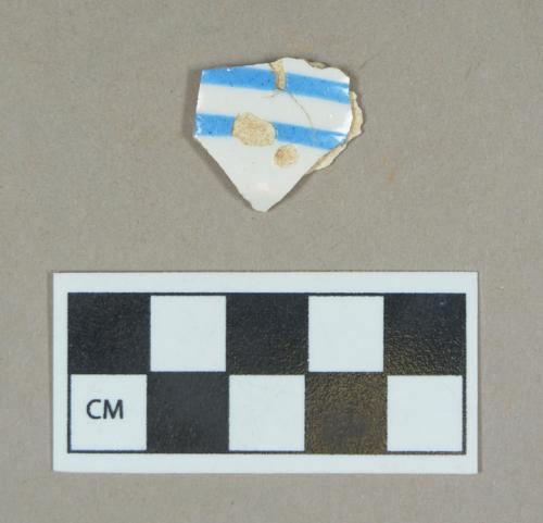 Ceramic, factory slip decorated pearlware body sherd