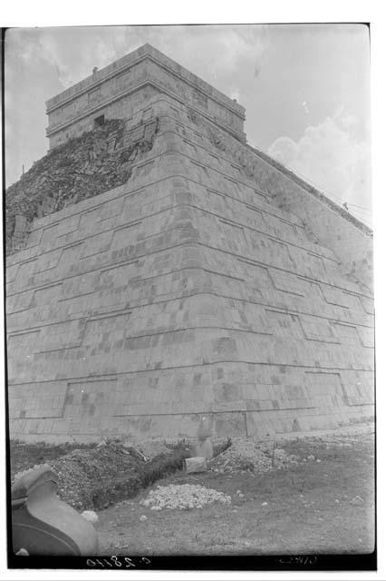 Castillo, showing NE corner restored by Mexican gov't