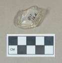 Glass, rectangular colorless bottle base fragment