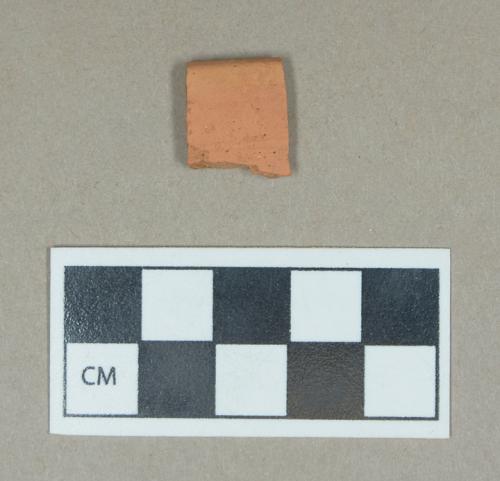 Ceramic, unglazed redware rim sherd