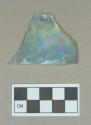 Glass, aqua curved body fragment