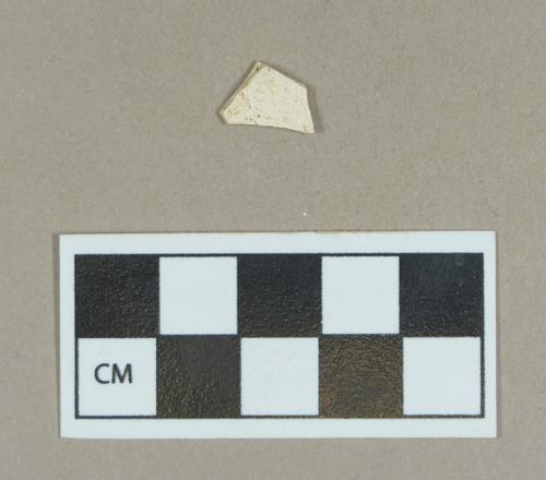 Ceramic, refined earthenware body sherd, surfaces missing