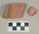 Ceramic, unglazed redware base sherds