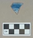 Ceramic, blue hand painted porcelain rim sherd