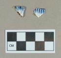 Ceramic, blue shell edge pearlware rim sherds