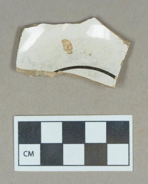 Ceramic, black painted whiteware base sherd