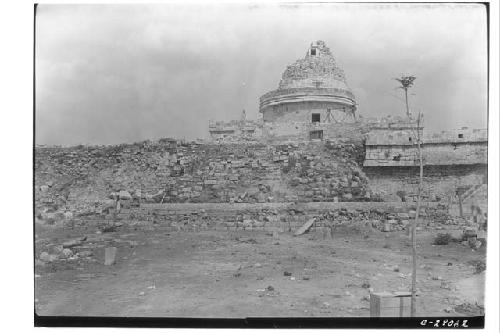 Caracol, lower stairway under repair.