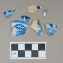 Ceramic, blue transfer printed pearlware body and base sherds