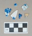 Ceramic, blue transfer printed pearlware body sherds