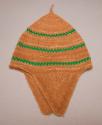 Man's knitted cap of vicuna wool - 2 ear flaps; brown with narrow +