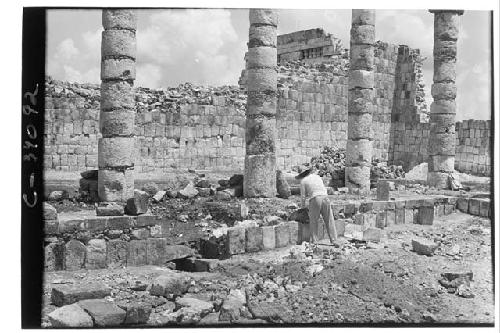 Repair of west side of Patio at Mercado.