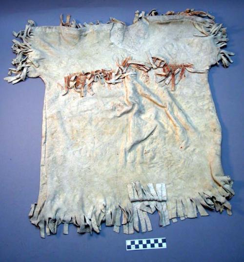 Buckskin shirt belonging to a man or boy.