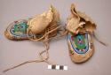 Pair of Crow child's moccasins