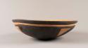 Family sized wooden bowl with black designs