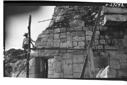 Caracol. N doorway, stones numbered and charted to insure exact