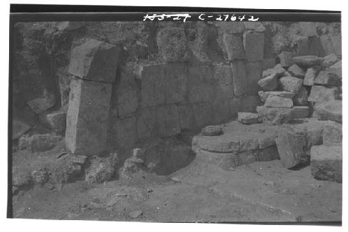 Northeast corner of the Temple of Wall Panels during excavation