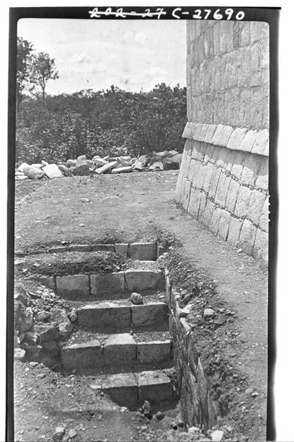 Excavated stairway at the Temple of Wall Panels