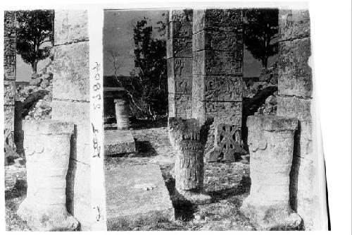 Atlantean figure and columns. Temple of Little Tables.