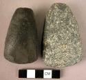 2 polished stone axes with blunt edges