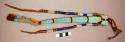 Case for awl or paint stick--rawhide tube with beadwork