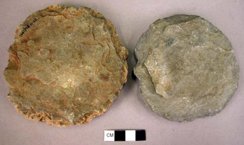 9 indurated shale discs - pot-lids?