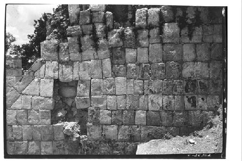 South face of stair ramp at the Temple of Warriors