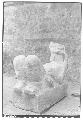 T. of War. Chac Mool figure of buried temple after removal of fill, and after pu
