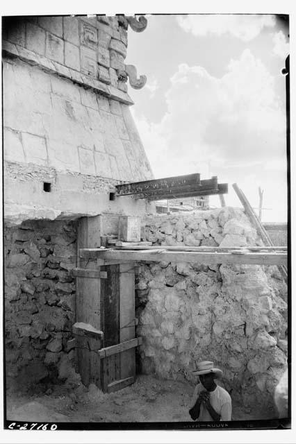 Reinforced concrete pier at the Temple of Warriors