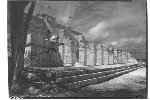 Northwest colonnade of the Temple of Warriors