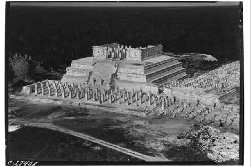 T. of Warriors, bird's eye view from summit of Castillo pyramid, end of 1927