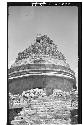 Caracol. Close-up view of W. side showing mask panel over W. doorway.