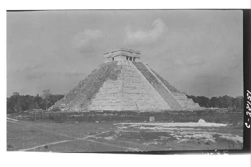 Castillo, front or N. side, at close of 1928 season, showing repair work done by