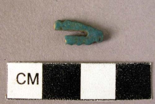 Amulet, green glaze, fragment