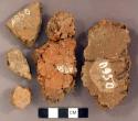 Ceramic, earthenware, undecorated body sherds, some are mended