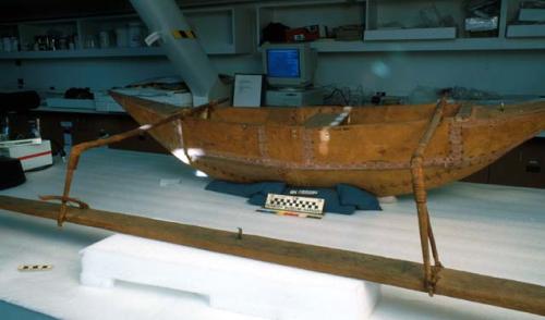 Model of sewn boat